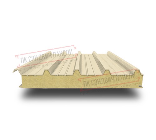 Сэндвич панели кровельные с пенополиуретаном, ширина 1200 мм, толщина 80 мм, 0.5/0.5, RAL1015