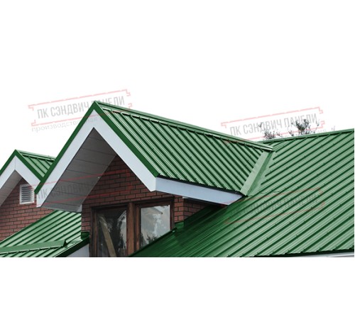 Сэндвич панели кровельные с пенополистиролом, ширина 1200 мм, толщина 80 мм, 0.5/0.5, RAL6002