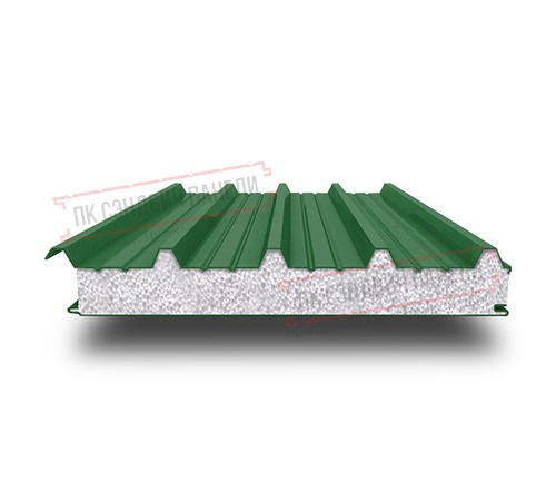 Сэндвич панели кровельные с пенополистиролом, ширина 1200 мм, толщина 60 мм, 0.5/0.5, RAL6002