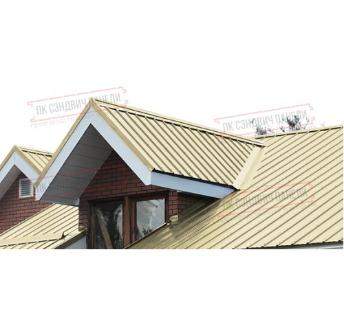 Сэндвич панели кровельные с пенополиизоциануратом, ширина 1200 мм, толщина 30 мм, 0.5/0.5, RAL1014