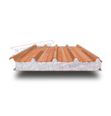 Сэндвич панели кровельные с пенополистиролом, ширина 1000 мм, толщина 140 мм, 0.5/0.5, золотой орех