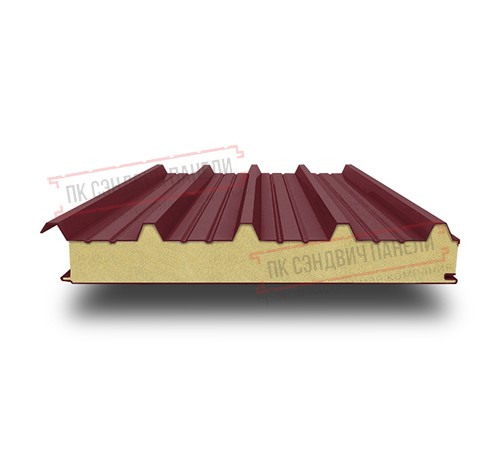 Сэндвич панели кровельные с пенополиуретаном, ширина 1200 мм, толщина 200 мм, 0.5/0.5, RAL 3005