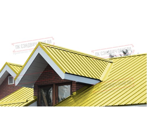 Сэндвич панели кровельные с пенополистиролом, ширина 1000 мм, толщина 120 мм, 0.5/0.5, RAL1018