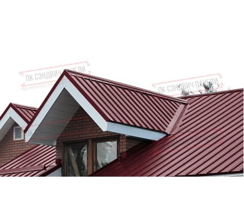 Сэндвич панели кровельные с пенополистиролом, ширина 1000 мм, толщина 10 мм, 0.5/0.5, RAL3005