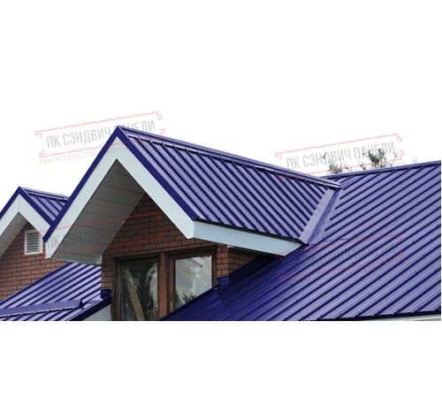 Сэндвич панели кровельные с пенополиуретаном, ширина 1200 мм, толщина 30 мм, 0.5/0.5, RAL5002