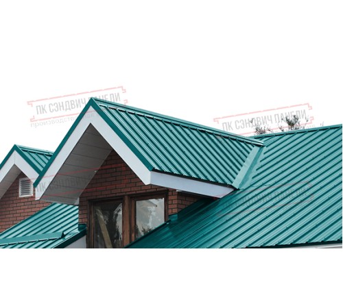 Сэндвич панели кровельные с пенополиизоциануратом, ширина 1000 мм, толщина 300 мм, 0.5/0.5, RAL5021