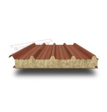 Сэндвич панели кровельные с минеральной ватой, ширина 1200 мм, толщина 30 мм, 0.5/0.5, RAL8004