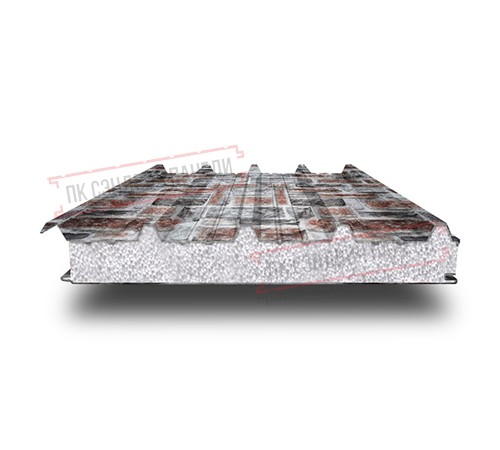 Сэндвич панели кровельные с пенополистиролом, ширина 1200 мм, толщина 20 мм, 0.5/0.5, кварцевый сланец