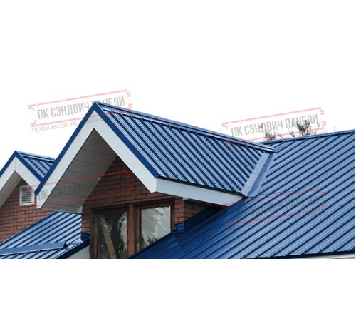 Сэндвич панели акустические кровельные с минеральной ватой, ширина 1200 мм, толщина 60 мм, 0.5/0.5, RAL5005