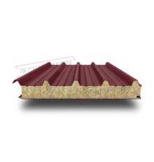 Сэндвич панели кровельные с минеральной ватой, ширина 1200 мм, толщина 30 мм, 0.5/0.5, RAL3005