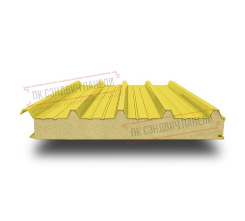 Сэндвич панели кровельные с пенополиуретаном, ширина 1000 мм, толщина 30 мм, 0.5/0.5, RAL1018