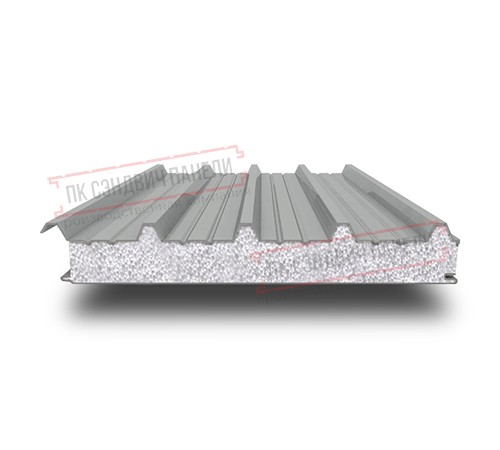 Сэндвич панели кровельные с пенополистиролом, ширина 1000 мм, толщина 30 мм, 0.5/0.5, RAL9006