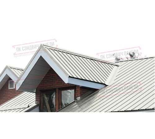 Сэндвич панели кровельные с пенополиуретаном, ширина 1000 мм, толщина 30 мм, 0.5/0.5, RAL9002