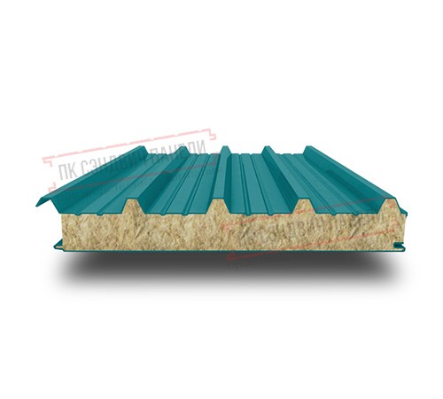 Сэндвич панели кровельные с минеральной ватой, ширина 1000 мм, толщина 180 мм, 0.5/0.5, RAL5021