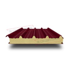 Сэндвич панели кровельные с пенополиуретаном, ширина 1200 мм, толщина 50 мм, 0.5/0.5, бордо