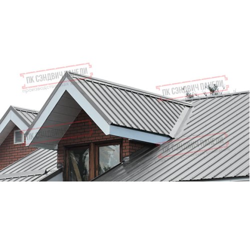 Сэндвич панели акустические кровельные с минеральной ватой, ширина 1000 мм, толщина 200 мм, 0.5/0.5, RAL7004