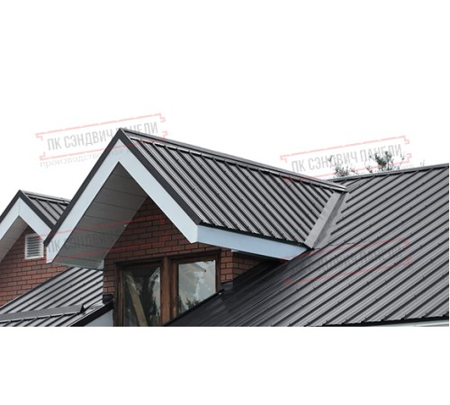 Сэндвич панели кровельные с минеральной ватой, ширина 1200 мм, толщина 10 мм, 0.5/0.5, RAL7024