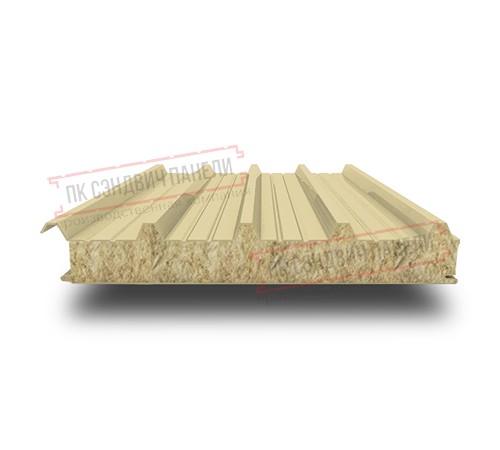 Сэндвич панели кровельные с минеральной ватой, ширина 1000 мм, толщина 30 мм, 0.5/0.5, RAL1014