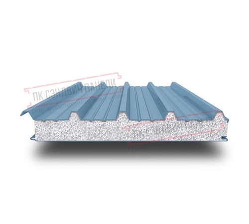 Сэндвич панели кровельные с пенополистиролом, ширина 1200 мм, толщина 180 мм, 0.5/0.5, RAL5024