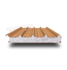 Сэндвич панели кровельные с пенополистиролом, ширина 1200 мм, толщина 40 мм, 0.5/0.5, дуб
