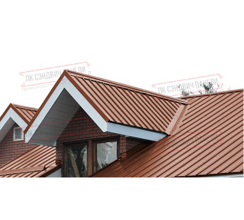 Сэндвич панели кровельные с пенополиизоциануратом, ширина 1000 мм, толщина 60 мм, 0.5/0.5, RAL8004