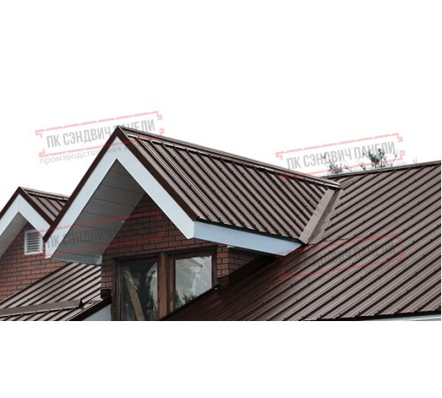 Сэндвич панели акустические кровельные с минеральной ватой, ширина 1200 мм, толщина 100 мм, 0.5/0.5, RAL8017