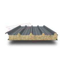 Сэндвич панели кровельные с минеральной ватой, ширина 1200 мм, толщина 20 мм, 0.5/0.5, RAL7011