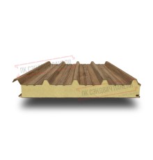 Сэндвич панели кровельные с пенополиизоциануратом, ширина 1000 мм, толщина 120 мм, 0.5/0.5, дуб античный