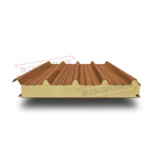 Сэндвич панели кровельные с пенополиизоциануратом, ширина 1000 мм, толщина 40 мм, 0.5/0.5, орех