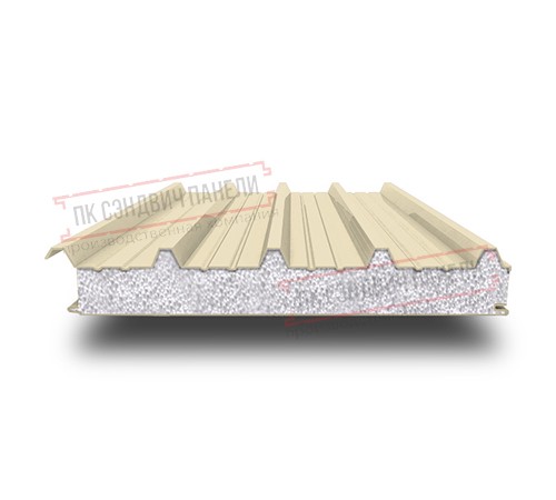 Сэндвич панели кровельные с пенополистиролом, ширина 1000 мм, толщина 120 мм, 0.5/0.5, RAL1015