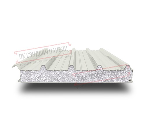 Сэндвич панели кровельные с пенополистиролом, ширина 1000 мм, толщина 120 мм, 0.5/0.5, RAL9002