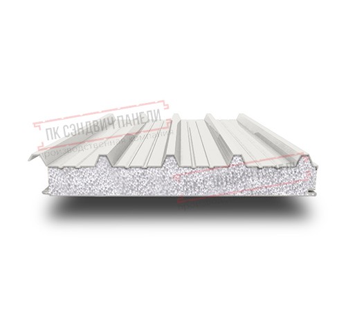 Сэндвич панели кровельные с пенополистиролом, ширина 1000 мм, толщина 120 мм, 0.5/0.5, RAL9010