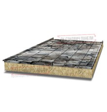 Цена на сэндвич панели с толщиной металла 0.35 мм, под камень