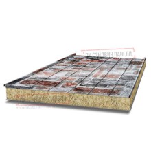 Цена на сэндвич панели с толщиной металла 0.5 мм, под камень