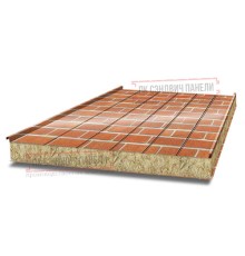 Цена на сэндвич панели с толщиной металла 0.35 мм, под кирпич