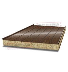 Цена на сэндвич панели с толщиной металла 0.6 мм, под дерево