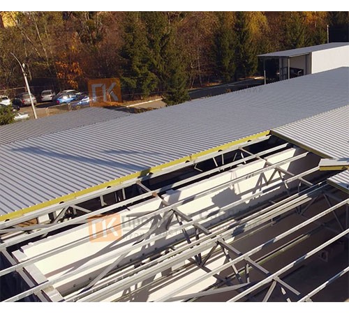 Нержавеющие сэндвич панели кровельные с пенополистиролом, ширина 1200 мм, толщина 250 мм, 0.5/0.5, AISI 430