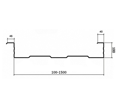 Сэндвич-профиль акустический 100х300, 0.5 мм, оцинкованный