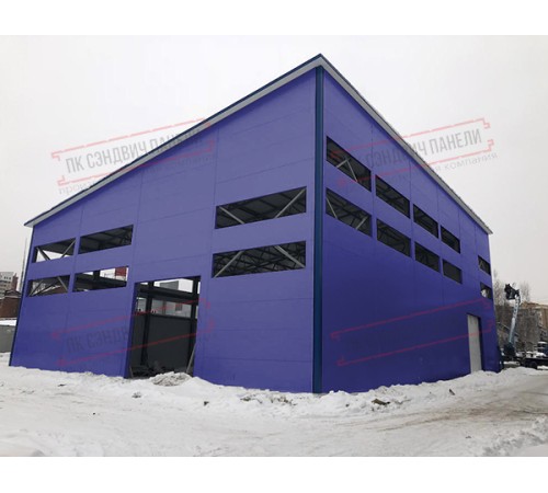 Сэндвич панели стеновые с пенополиуретаном, ширина 1200 мм, толщина 300 мм, 0.5/0.5, RAL5002