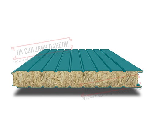 Сэндвич панели стеновые с минеральной ватой, ширина 1200 мм, толщина 80 мм, 0.5/0.5, RAL5021