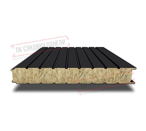 Сэндвич панели стеновые с минеральной ватой, ширина 1200 мм, толщина 160 мм, 0.5/0.5, RAL9005