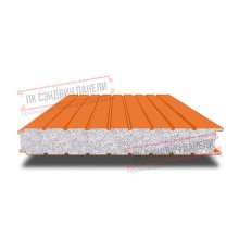 Сэндвич панели стеновые с пенополистиролом, ширина 1200 мм, толщина 140 мм, 0.5/0.5, RAL2004