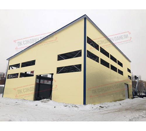 Сэндвич панели стеновые с пенополиуретаном, ширина 1200 мм, толщина 160 мм, 0.5/0.5, RAL1014