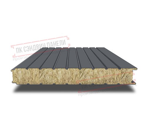 Сэндвич панели стеновые с минеральной ватой, ширина 1200 мм, толщина 300 мм, 0.5/0.5, RAL7024