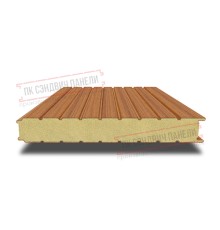 Сэндвич панели стеновые с пенополиуретаном, ширина 1200 мм, толщина 10 мм, 0.5/0.5, орех