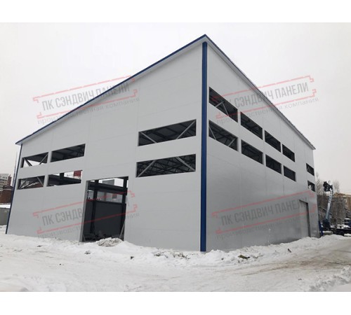 Сэндвич панели стеновые с пенополиуретаном, ширина 1200 мм, толщина 120 мм, 0.5/0.5, RAL7004