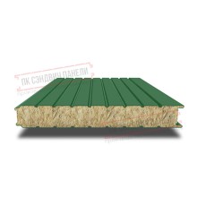 Сэндвич панели стеновые с минеральной ватой, ширина 1200 мм, толщина 10 мм, 0.5/0.5, RAL6002