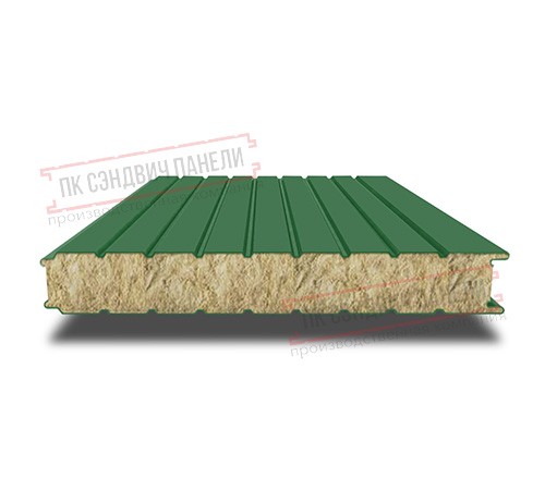 Сэндвич панели стеновые с минеральной ватой, ширина 1000 мм, толщина 30 мм, 0.5/0.5, RAL6002