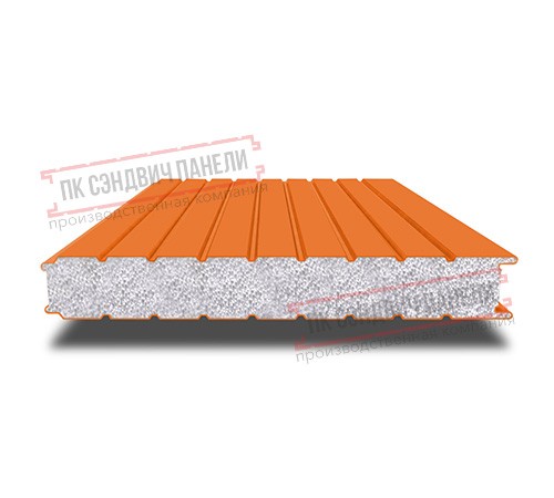 Сэндвич панели стеновые с пенополистиролом, ширина 1200 мм, толщина 60 мм, 0.5/0.5, RAL2004