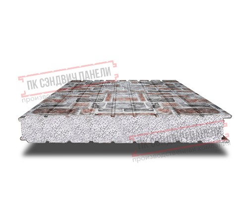 Сэндвич панели стеновые с пенополистиролом, ширина 1000 мм, толщина 100 мм, 0.5/0.5, кварцевый сланец